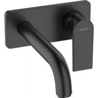 Смеситель для раковины настенный, излив 20,4  Hansgrohe Vernis Shape 71578670, матовый черный