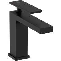 Смеситель для раковины hansgrohe Tecturis E 110, EcoSmart+, с донным клапаном, 73010670, матовый черный
