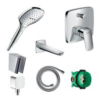 Готовый набор для ванны скрытого монтажа hansgrohe Logis с ручным душем Raindance HG-PR133, хром