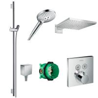Готовый набор для душа скрытого монтажа hansgrohe Raindance с термостатом ShowerSelect HG-PR147, хром