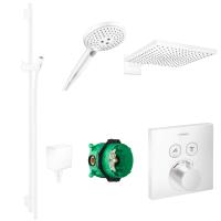 Готовый набор для душа скрытого монтажа hansgrohe Raindance с термостатом ShowerSelect HG-PR148, матовый белый