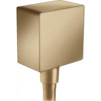 Шланговое подсоединение hansgrohe FixFit Square с клапаном обратного тока 26455140, шлиф. бронза