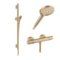 Готовый набор для душа hansgrohe Raindance с термостатом Ecostat HG-PR114, шлифованная бронза