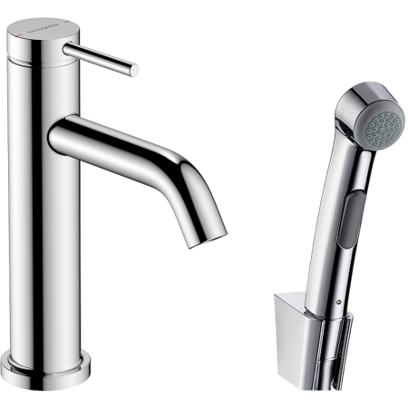 Смеситель для раковины hansgrohe Tecturis S 110 с гигиеническим душем и душевым шлангом, 73211000, хром