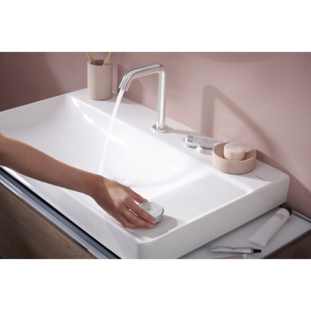 Смеситель для раковины hansgrohe Tecturis S 150 CoolStart EcoSmart+, с донным клапаном, 73353000, хром
