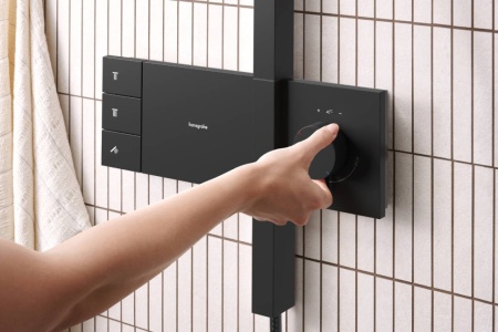 Душевая стойка Hansgrohe Raindance Alive S Showerpipe 300 24582670 матовый черный