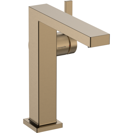 Смеситель для раковины hansgrohe Tecturis E 150 Fine CoolStart, EcoSmart+, с донным клапаном Push-Open, 73040140, шлифованная бронза