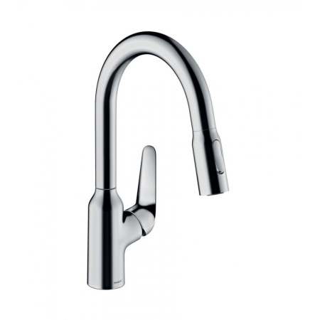 Кухонный смеситель однорычажный, 180, с вытяжным душем, 2jet Hansgrohe 71801000, хром