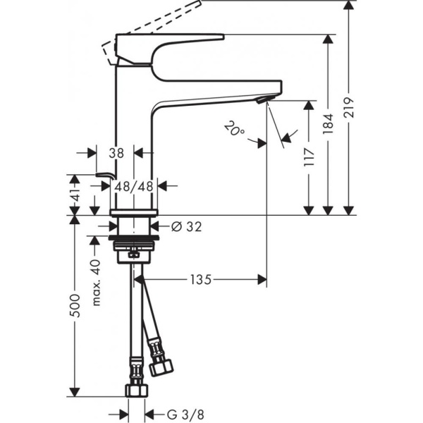 Смеситель hansgrohe Metropol для раковины 74506000, хром