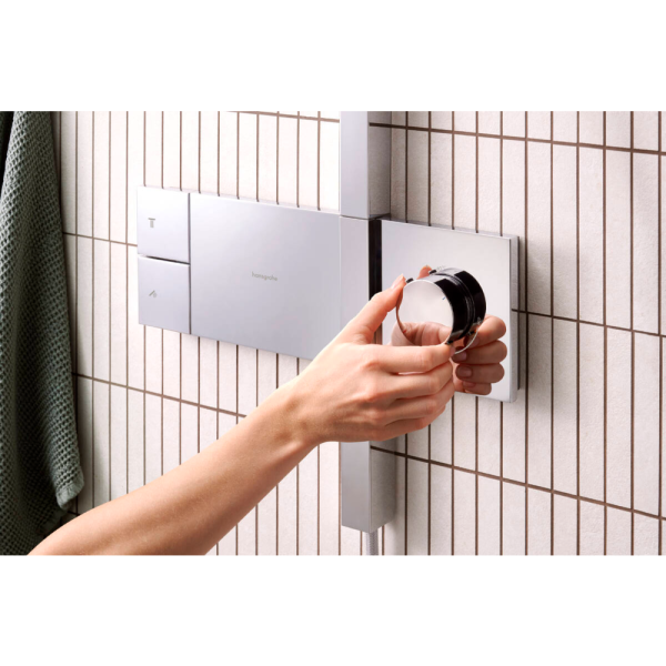 Душевая система hansgrohe Raindance Alive Q Showerpipe 210/340 1jet с термостатом ShowerSelect Comfort, 24580000, хром