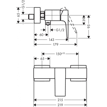 Смеситель hansgrohe Metropol для душа 32560700, матовый белый