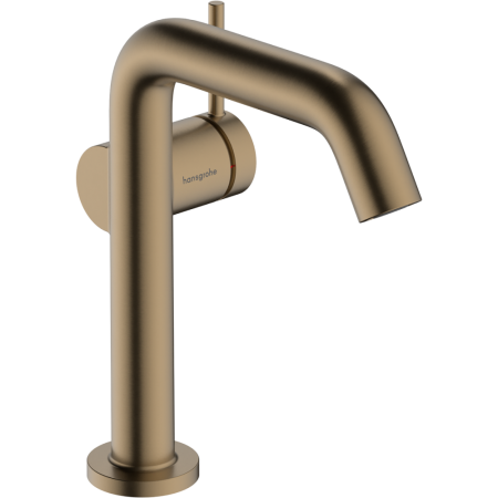 Смеситель для раковины hansgrohe Tecturis S 150 Fine CoolStart, EcoSmart+, со сливным клапаном Push-Open, 73340140, шлифованная бронза