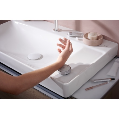 Смеситель для раковины hansgrohe Tecturis S 150 CoolStart EcoSmart+, с донным клапаном, 73353000, хром