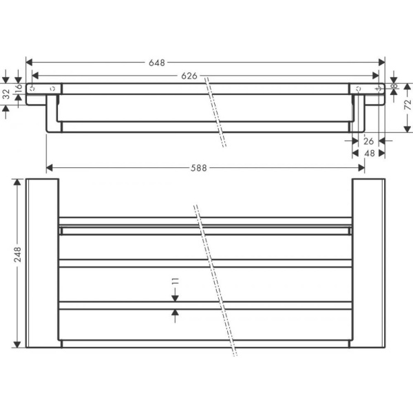 Полка для полотенец AddStoris Hansgrohe 41751140, шлифованная бронза