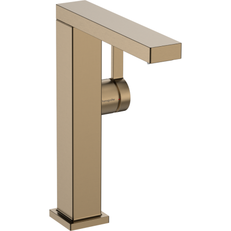Смеситель для раковины hansgrohe Tecturis E 210 Fine, EcoSmart+, cо сливным гарнитуром Push-Open, 73060140, шлифованная бронза