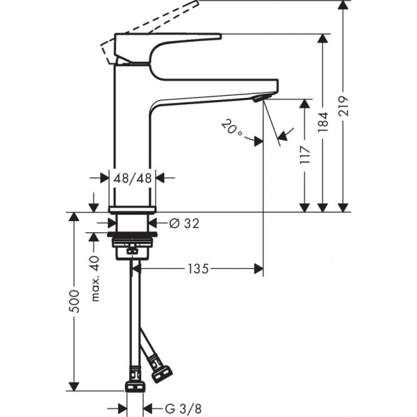 Смеситель hansgrohe Metropol для раковины  32507700, матовый белый