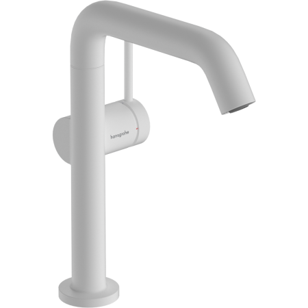 Смеситель для раковины hansgrohe Tecturis S 210 Fine, CoolStart, EcoSmart+, cо сливным гарнитуром Push-Open, 73360700, матовый белый
