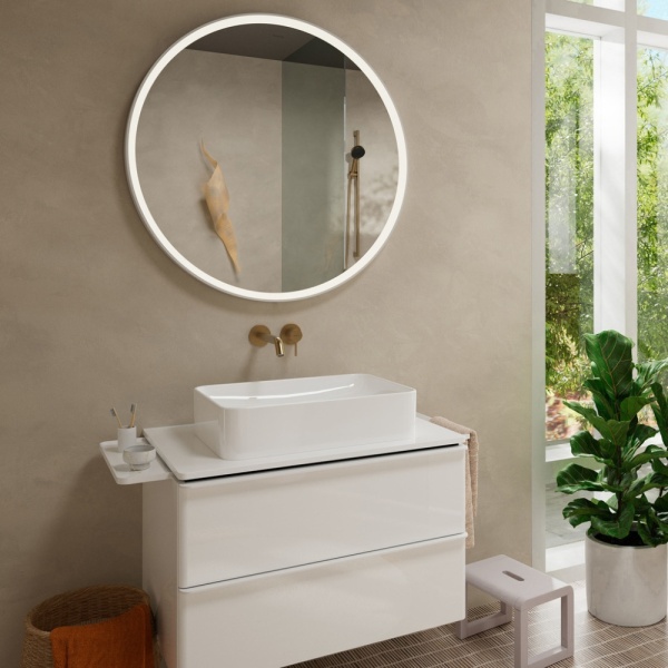 Внешняя часть смесителя для раковины hansgrohe Tecturis S скрытого монтажа, EcoSmart+, 73351140, шлифованная бронза