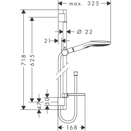 Душевой набор hansgrohe Raindance Select E 120 3jet/Unica S Puro 26620000, хром