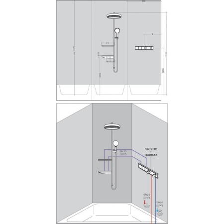 Душевая система hansgrohe Rainfinity Showerpipe 360 1jet 26842700, матовый белый