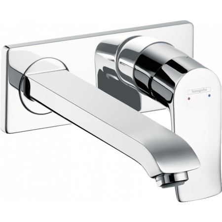 Смеситель hansgrohe Metris для раковины настенный с длинным изливом 31086000, хром