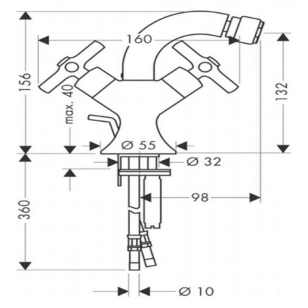 Смеситель для биде Hansgrohe Axor Terrano 37230810 хром