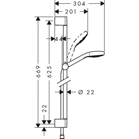 Душевой набор hansgrohe Croma Select S Multi 26560400, белый/хром