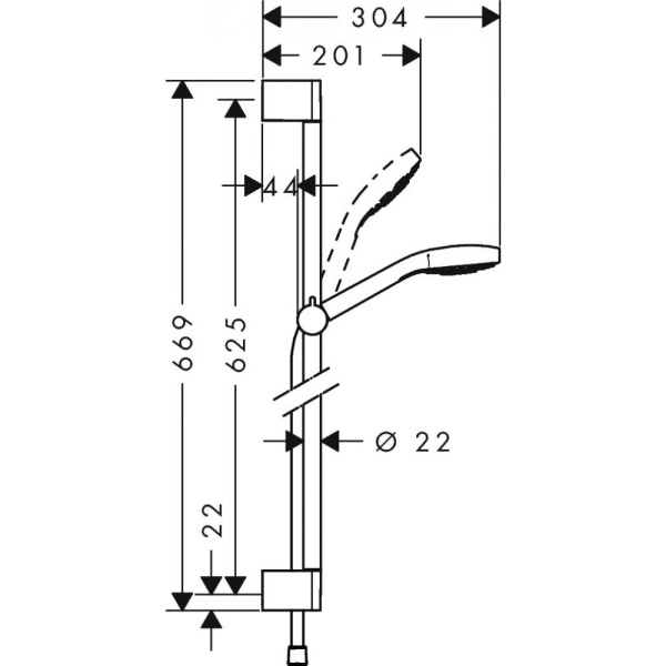 Душевой набор hansgrohe Croma Select S Multi 26560400, белый/хром