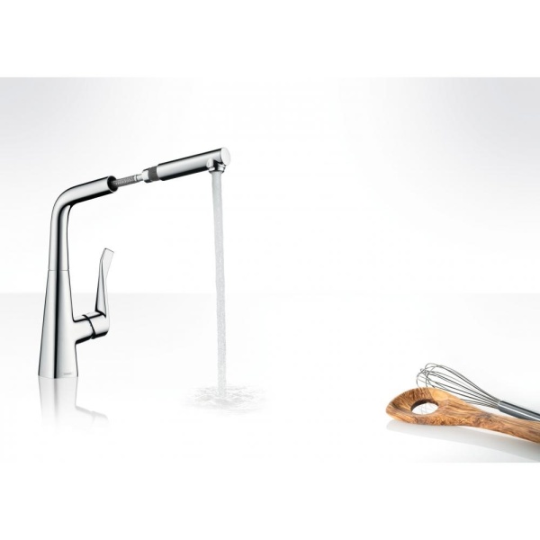 Смеситель hansgrohe Metris для кухонной мойки 14821800, под сталь