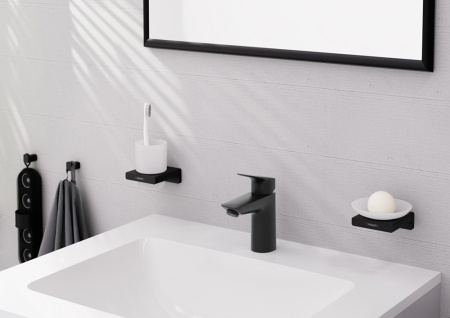 Hansgrohe Logis Смеситель для раковины 100 без донного клапана черный матовый 71101670