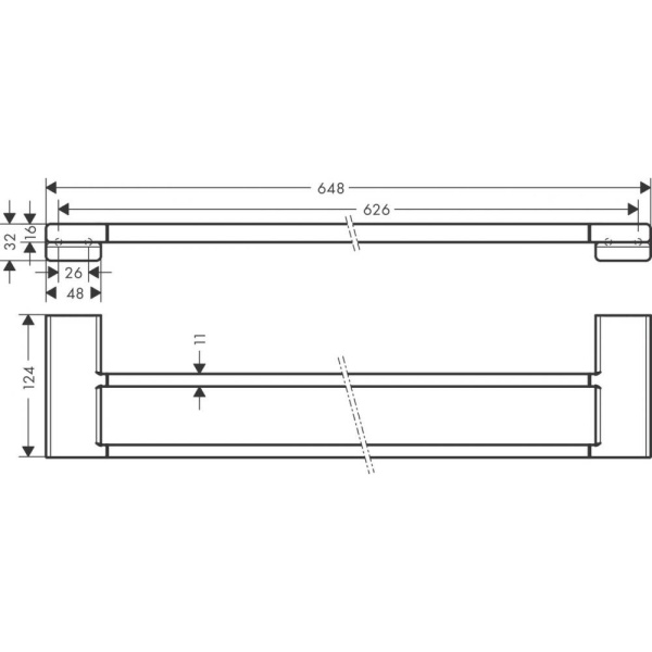 Двойной держатель полотенец AddStoris Hansgrohe 41743000, хром