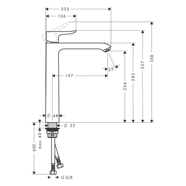 Смеситель hansgrohe Metris для раковины 31184000, хром