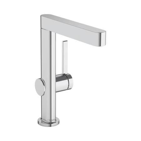 Hansgrohe Finoris Смеситель для раковины однорычажный 230 с поворотным изливом со сливным клапаном Push-Open хром 76060000