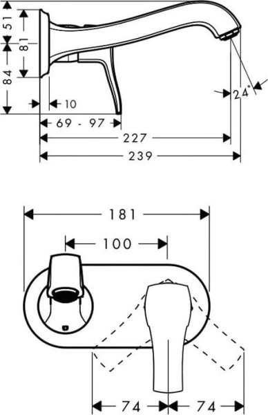 Смеситель для раковины Hansgrohe Metris Classic 31003820, никель