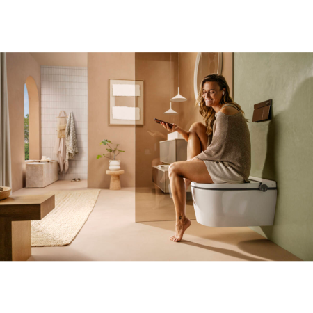 Подвесной унитаз-биде hansgrohe LavaPura Element S с полным комплектом AquaHelix Flush, SmartClean, HygieneEffect, 63021450, белый