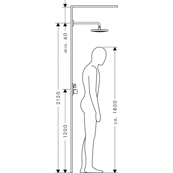 Верхний душ hansgrohe Raindance Select S 240 2jet с держателем 390 мм. 26466000, хром