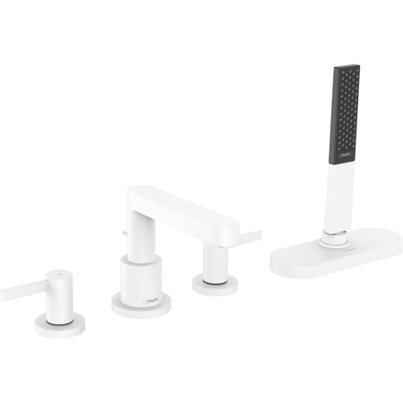 Внешняя часть смесителя для ванны hansgrohe Finoris на край ванны, на 4 отверстия, с sBox 76444700, матовый белый