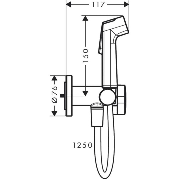 Гигиенический душ со смесителем Hansgrohe Bidette 29232000 хром
