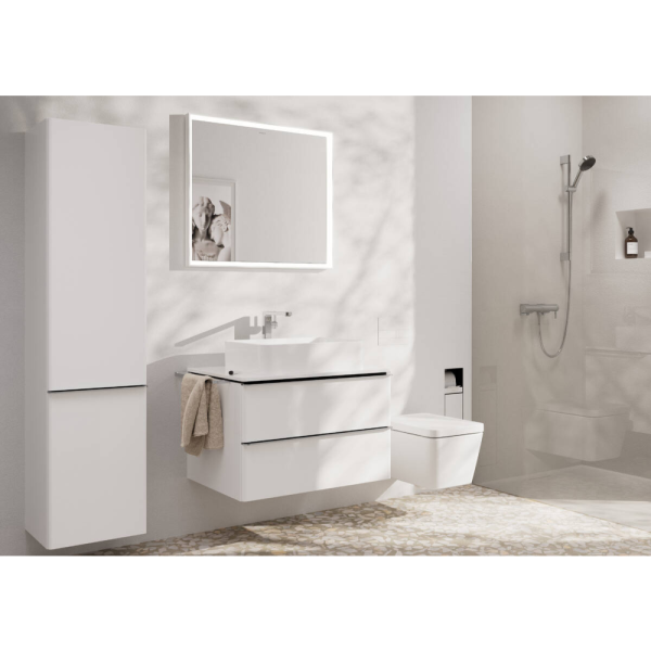 Смеситель для раковины hansgrohe Tecturis E 240 Fine CoolStart, EcoSmart+, с донным клапаном Push-Open, 73070000, хром