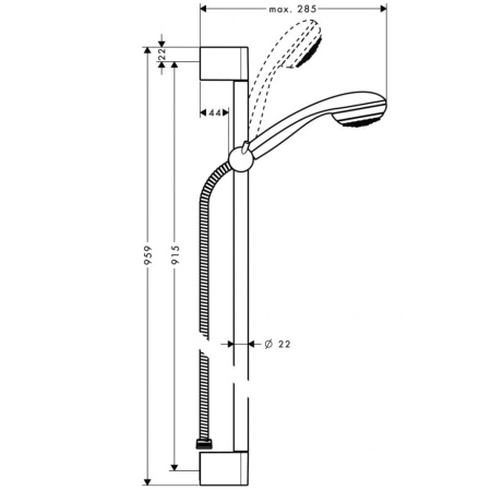 Душевой набор hansgrohe Crometta Mono/Unica Crometta 27729000, хром