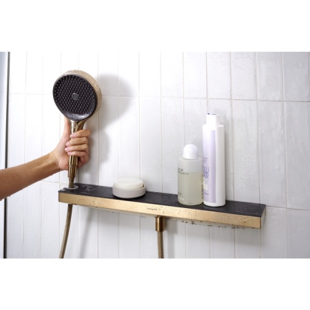 Боковой душ Hansgrohe Rainfinity, 500, 1jet,с полкой, 26243140, шлифованная бронза