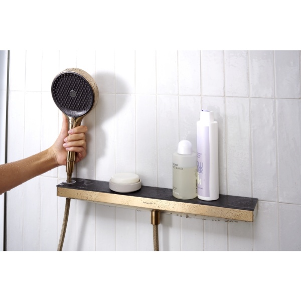 Боковой душ Hansgrohe Rainfinity, 500, 1jet,с полкой, 26243140, шлифованная бронза