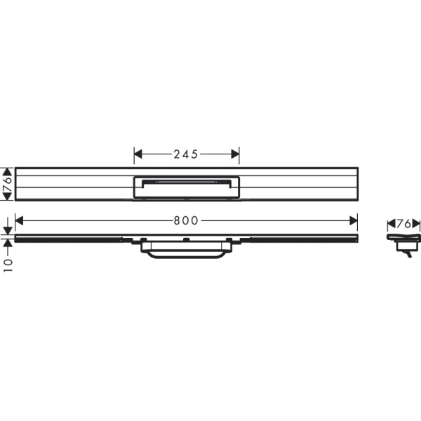 Внешняя часть трапа для душа hansgrohe RainDrain Flex, 80 см, укорачиваемая 56051000, хром