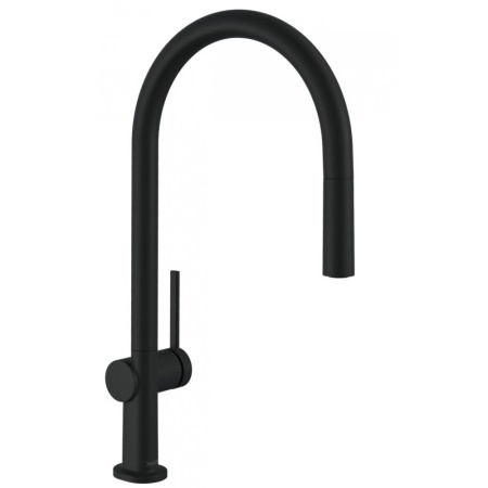 Кухонный смеситель однорычажный, 210, с вытяжным изливом, 1jet Hansgrohe 72802670, матовый черный