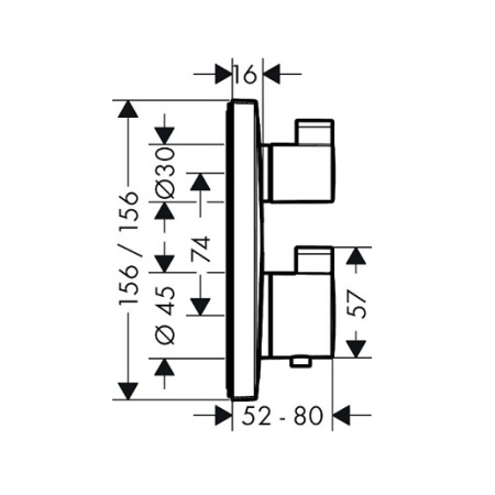 Hansgrohe 15714140S Set HG Ecostat Square термостатический смеситель для душа (15714140+01800180) шлифованная бронза