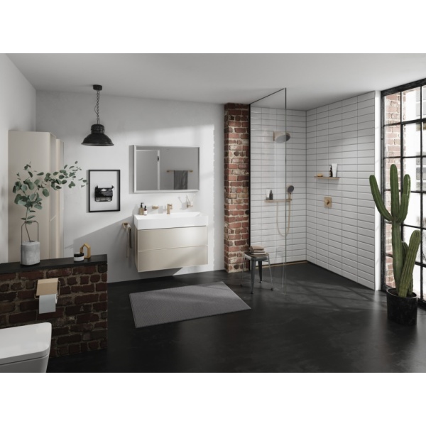 Смеситель для раковины hansgrohe Tecturis E 110 Fine CoolStart, EcoSmart+, 73021140, шлифованная бронза