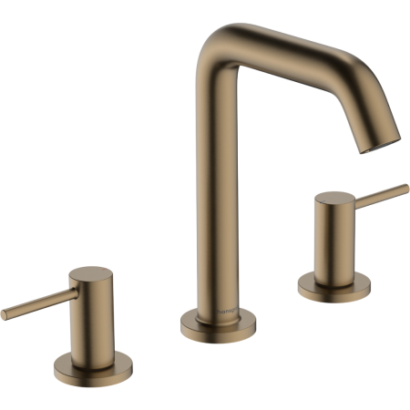 Смеситель для раковины hansgrohe Tecturis S 150 EcoSmart+, со сливным клапаном Push-Open, 73330140, шлифованная бронза