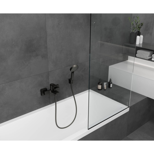 Готовый набор для ванны hansgrohe Vernis Shape с ручным душем HG-PR92, матовый черный