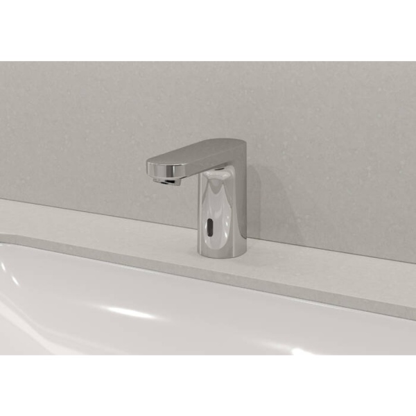 Смеситель для раковины hansgrohe Vernis Blend 100 электронный, с предустановленной температурой, питание от батареи 6V 71503000, хром