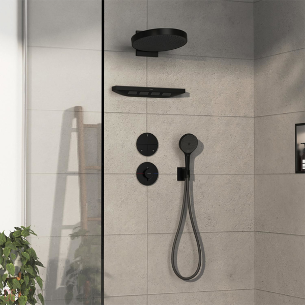 Переключатель потоков hansgrohe ShowerSelect Comfort S для скрытой установки на 3 функции, 15558670, матовый черный
